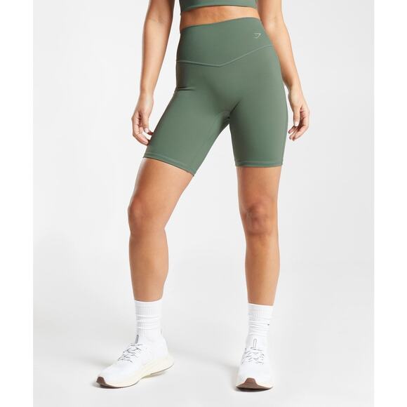 ELEVATE CYCLING SHORTS gymshark womens size small army green workout shorts - Picture 4 of 6